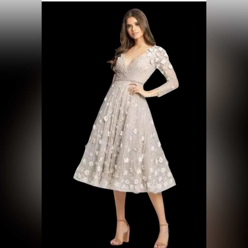 Mac Duggal Elegant Floral Embroidered Dress - Picture 2 of 14